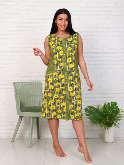 Халат женский на пуговицах, хаки (921-1) Халат женский на пуговицах, хаки (921-1)