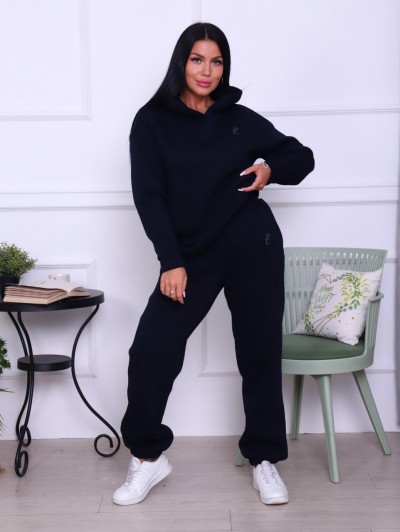 Костюм с брюками, футер с начесом 3-х нитка, темно-синий (799-9) Костюм с брюками, футер с начесом 3-х нитка, темно-синий (799-9)