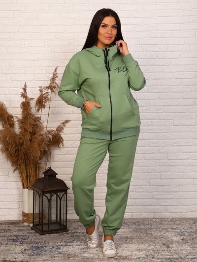 Костюм с брюками, футер с лайкрой 2-х нитка, олива (907-2) Костюм с брюками, футер с лайкрой 2-х нитка, олива (907-2)