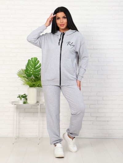 Костюм с брюками, футер с лайкрой 2-х нитка, меланж (907-5) Костюм с брюками, футер с лайкрой 2-х нитка, меланж (907-5)