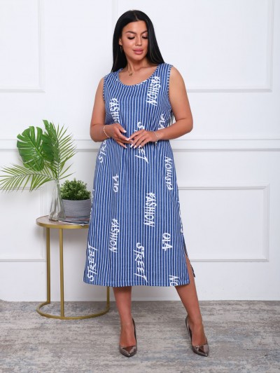 Сарафан, полоска синий (918-1) Сарафан, полоска синий (918-1)